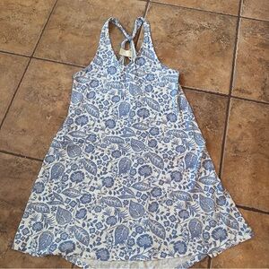 H&M Blue and White Floral Racerback Dress